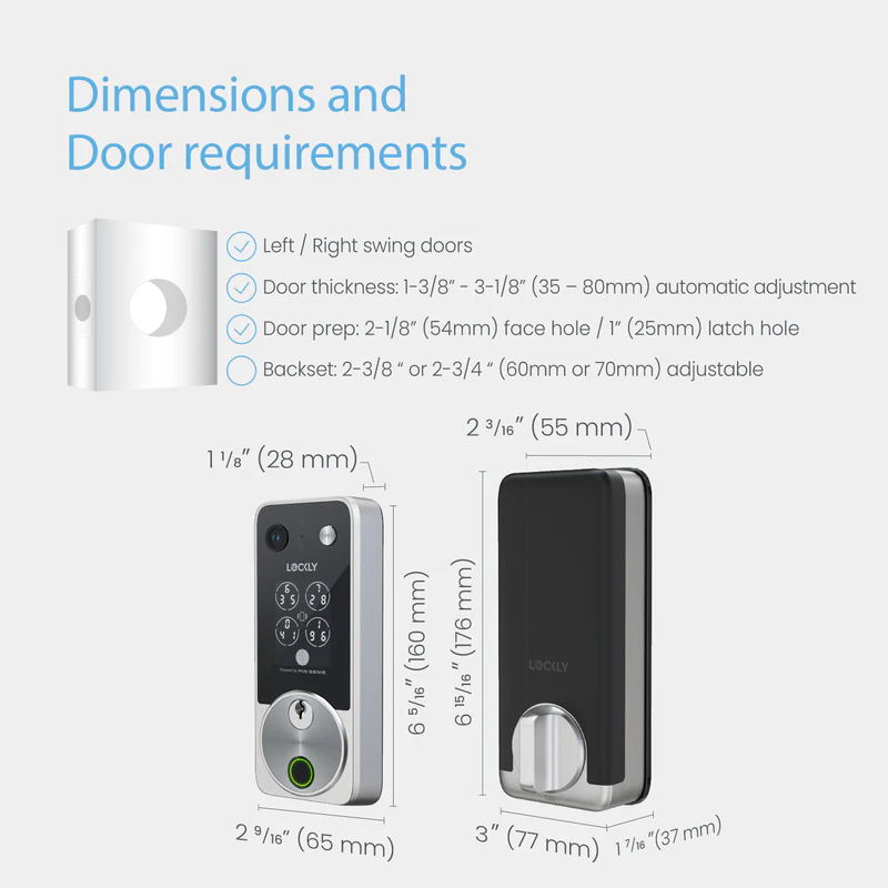 Lockly Vision Zeno Series Video Smart Lock with Intercom Deadbolt - Image 6